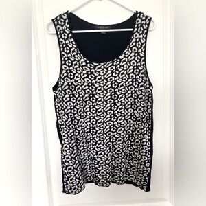 4/$25 August Silk Modal Blend Black and White Sleeveless Top Women’s XL